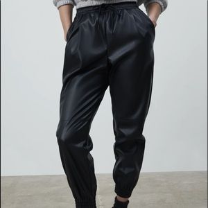 Faux leather jogger pants from Zara!
